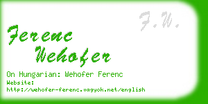 ferenc wehofer business card